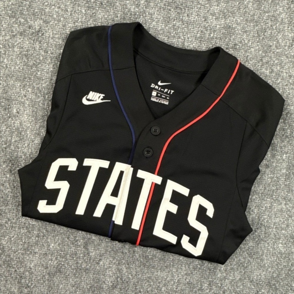 Nike USA 2020 Dri-FIT Mens XS USA Soccer Baseball Jersey Black CI8341-010